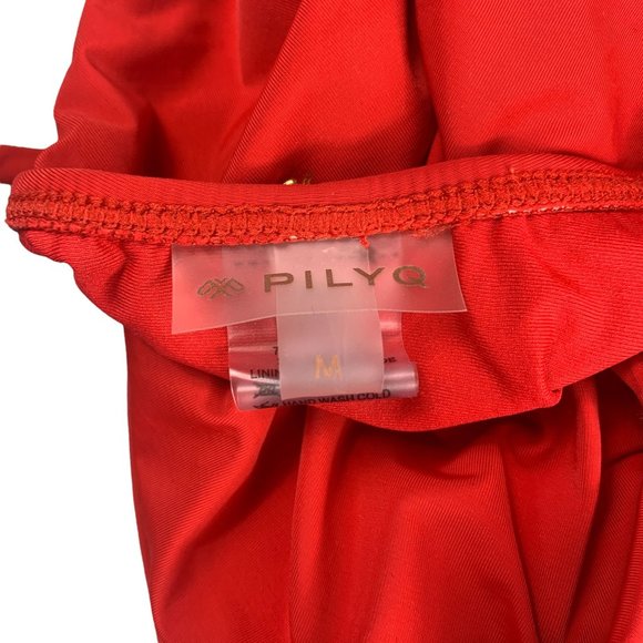 Women's Pilyq Victoria One Piece Cut Out Open Back Swimsuit in Red Coral Size M - Picture 5 of 12